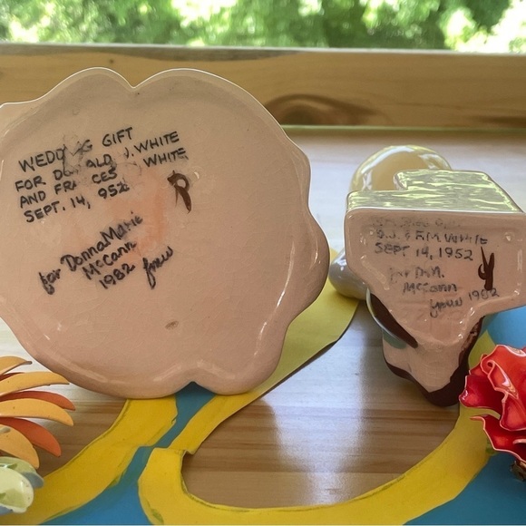 Vintage 1940s Ceramic Vase - Man & Woman Couple Pair - Delee Art - Picture 6 of 6